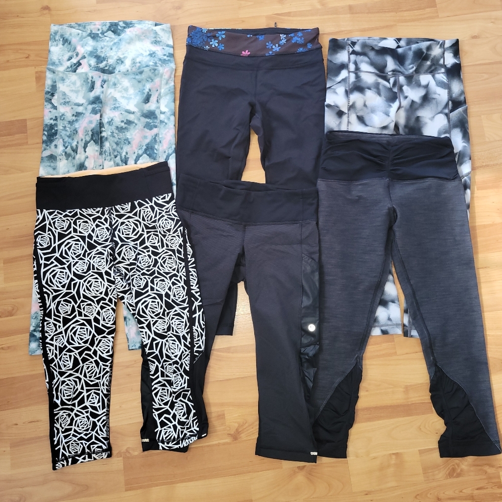 Lululemon Crops Set of 6 Real Quick Run Inspire all size 4